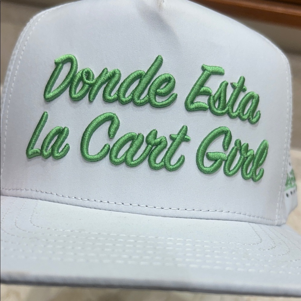 WHITE DONDE ESTA LA CART GIRL HAT